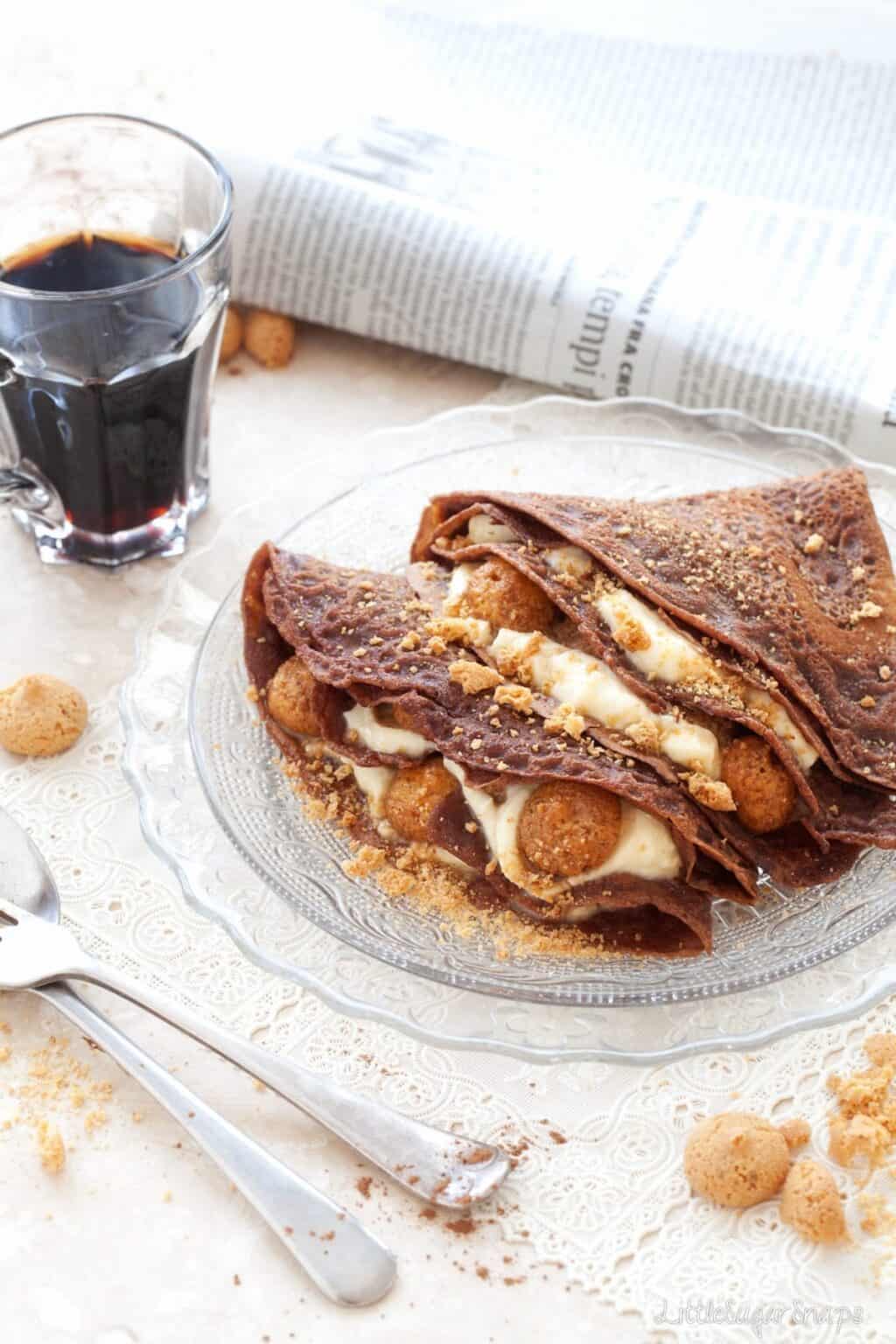 Chocolate Tiramisu Pancakes - Little Sugar Snaps