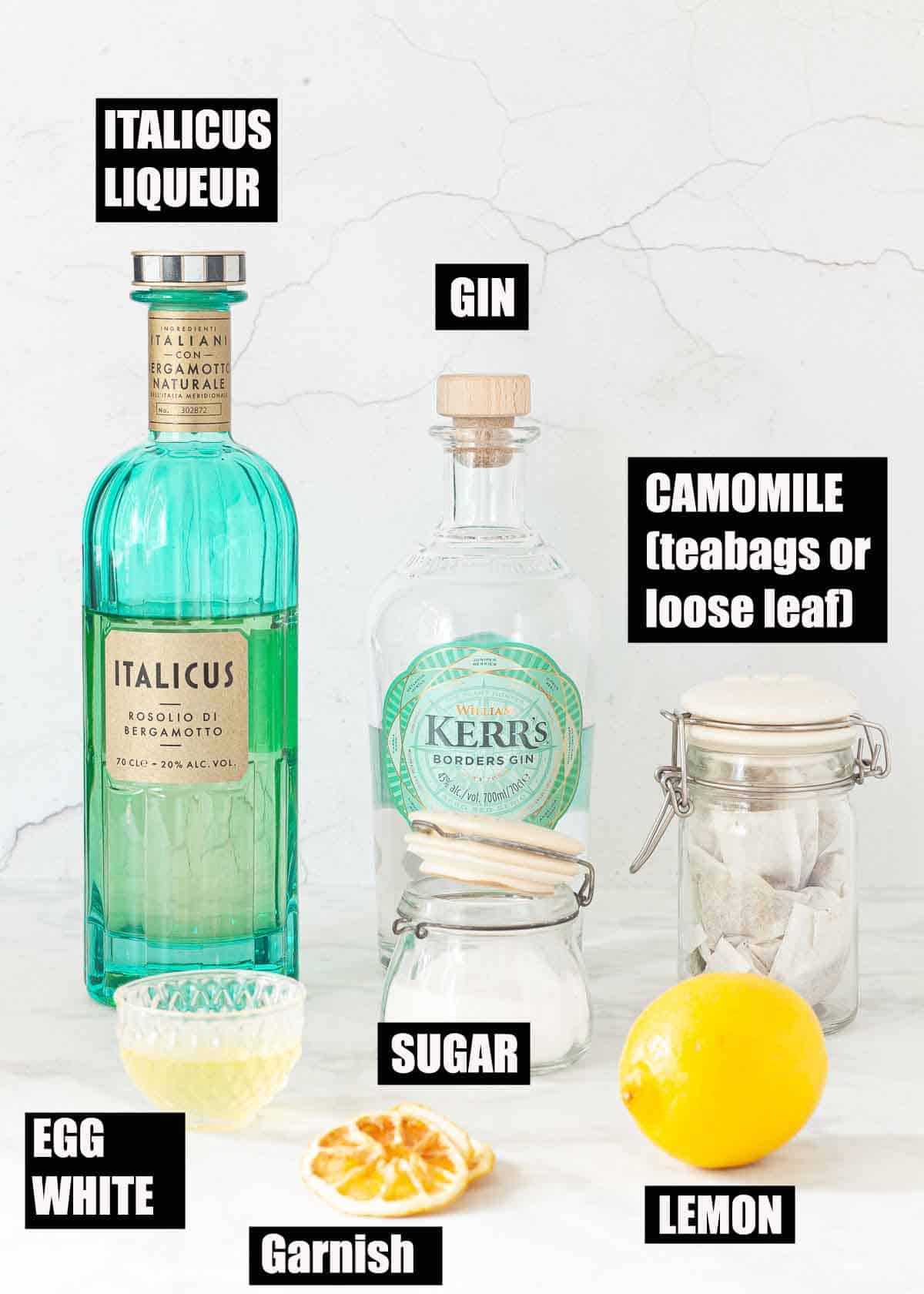 - Little Snaps Cocktail Italicus Sour A - Bergamot Gin & Camomile Sugar